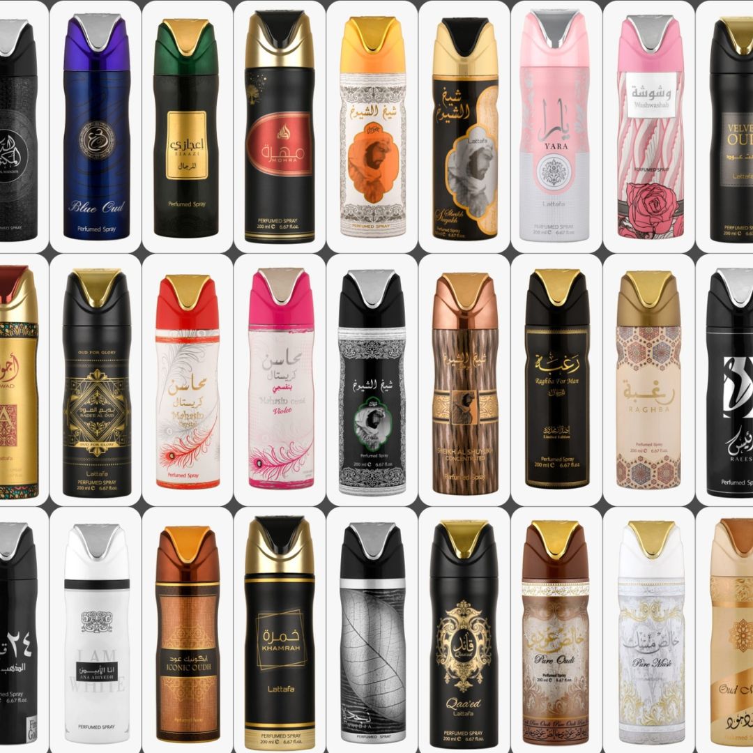 Body Spray Yara, Yara Moi, Ana abiyedh rouge, Ameerat al arab, Eclaire, Badee al oud, Khamrah, 200ml, Corpo